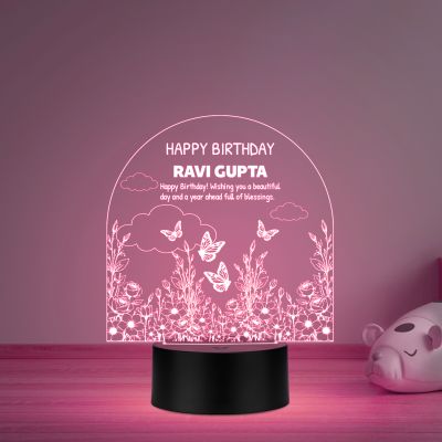 Personalized Happy Birthday Night Lamp with Multicolored Light Return Birthday Gift for friend